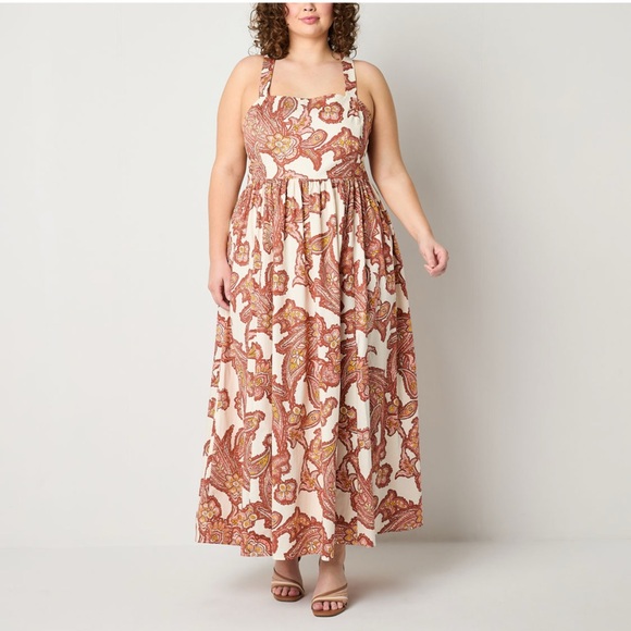 Worthington Womens Plus Sleeveless Flare Dress Size 2X